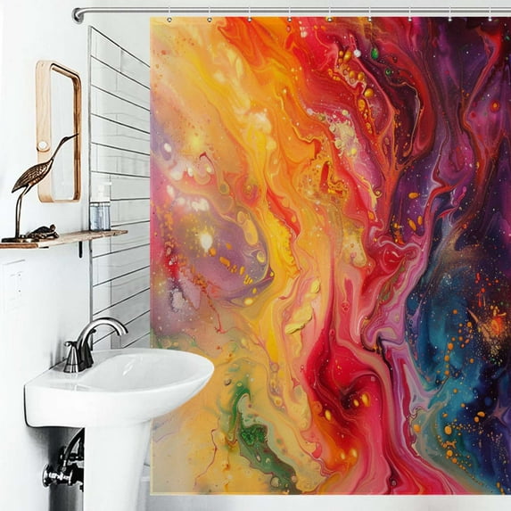 Shower Curtain Abstract Fluid Art Bathroom Waterproof Polyester Home Ration Curtain With Hook