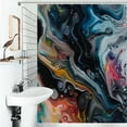 thumbnail image 1 of Shower Curtain Abstract Fluid Art Polyester Waterproof Home Ration Curtain With Hook, 1 of 4