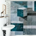 thumbnail image 1 of Shower Curtain Abstract Geometric BlueBlack Gray Bathroom Waterproof Polyester Home Ration Curtain With Hook, 1 of 4