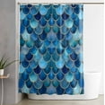 thumbnail image 1 of Shower Curtain Abstract Geometric Patchwork Waterproof Shower Curtain Set with Hooks for Bathroom Showers,Stalls and Bathtubs,54x78InRetro Blue Gradient Pattern, 1 of 9