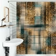 thumbnail image 1 of Shower Curtain Abstract Gold Textured Pattern Bath Curtain Polyester Fabric Bathroom Ration With Hooks, 1 of 4