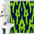 thumbnail image 1 of Shower Curtain Abstract Lime Green Navy Pattern Bath Curtain Polyester Fabric Bathroom Ration With Hooks, 1 of 4