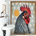 thumbnail image 1 of Shower Curtain Abstract Rooster Polka Dots Bath Curtain Polyester Fabric Bathroom Ration With Hooks, 1 of 4