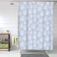 thumbnail image 1 of Shower Curtain, Abstract white flower Waterproof Fabric Plastic Shower Curtain, Drying Fast Bathroom Curtain with 9 Buttonholes, Ruffle Shower Curtain 60x72in, 1 of 8