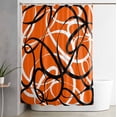 thumbnail image 1 of Shower Curtain, Abstraction Distortion Lines Art Waterproof Shower Curtain Set with Hooks for Bathroom Showers,Stalls and Bathtubs,72x84In Black Orange White, 1 of 9