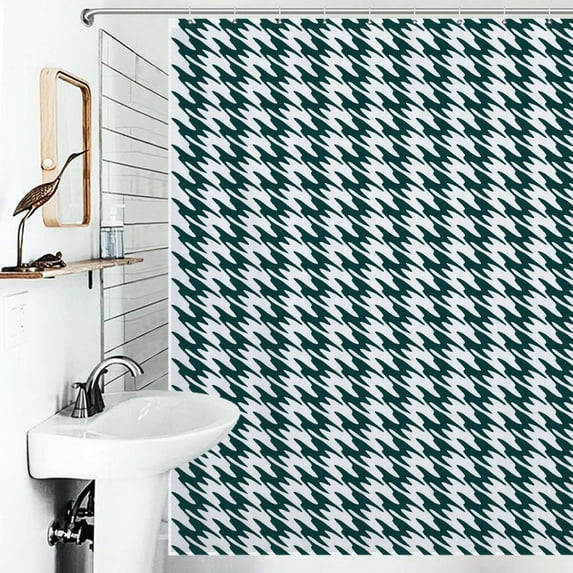 Shower Curtain Aesthetic Blue Green And White Ripple Bath Curtain Polyester Fabric Bathroom Ration With Hooks