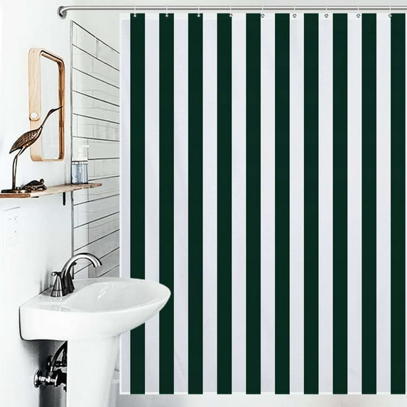 Shower Curtain Aesthetic Grey Green And White Vertical Bathroom Waterproof Polyester Home Ration Curtain With Hook