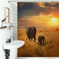 thumbnail image 1 of Shower Curtain African Elephant Sunset Pattern Bath Curtain Polyester Fabric Bathroom Ration With Hooks, 1 of 4