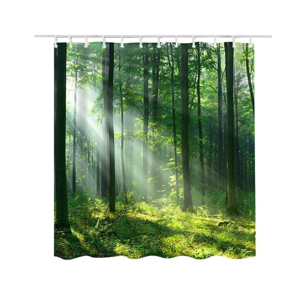 Shower Curtain,All Season Theme Picture of a Forest Tree Leaves on an Abstract Woodland Background Print,Essential Accessories for Farm House Bathroom Decoration Cloth Fabric Bath,59x70 Inches