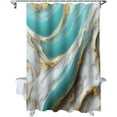 thumbnail image 1 of Shower Curtain Aqua Marble Shower Curtains for Bathroom Decor Gold Edge Texture Shower Curtain Sets with Hooks Waterproof Fabric Bath Curtain Standard 72" X 72", 1 of 4