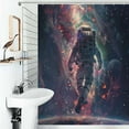 thumbnail image 1 of Shower Curtain Astronaut Space Odyssey Bath Curtain Polyester Fabric Bathroom Ration With Hooks, 1 of 4