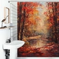 thumbnail image 1 of Shower Curtain Autumn Red Maple Forest Bathroom Waterproof Polyester Home Ration Curtain With Hook, 1 of 4