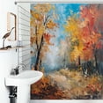 thumbnail image 1 of Shower Curtain Autumn Red Maple Forest Bathroom Waterproof Polyester Home Ration Curtain With Hook, 1 of 4