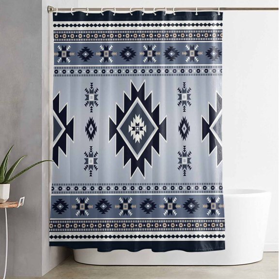 Shower Curtain, Aztec Geometric Southwest Wind Waterproof Shower Curtain Set with Hooks for Bathroom Showers,Stalls and Bathtubs,36x78In Vintage Ethnic Motifs