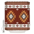 thumbnail image 1 of Shower Curtain Aztec Vintage Ethnic Boho Stripe Waterproof Shower Curtain Set with Hooks for Bathroom Showers,Stalls and Bathtubs,54x78In Tribal Totem Brown Wood Grain, 1 of 8