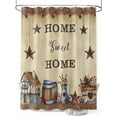 thumbnail image 1 of Shower Curtain Barn Star Sweet Home Bathroom Curtains with Hooks, Waterproof Fabric Red Berry Vintage Bath Shower Curtains Set for Bathroom Bathtubs Decor 72x72 Inch, 1 of 8