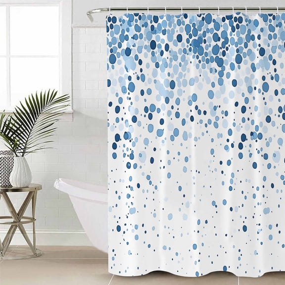 Shower Curtain for Bathroom Abstract Polka DotsWaterproof Bath Curtains Shower Curtains with Hooks,Retro Gradient Blue CircleBathroom Curtain Privacy Drapes for Bathtubs Toilet 36x72in
