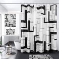 thumbnail image 1 of Shower Curtain for Bathroom,Black Grey White Modern Bathroom Shower Curtains,Textured Fabric Waterproof Shower Curtain Liner with 12 Hooks,Ma x 72 inch, 1 of 5