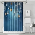 thumbnail image 1 of Shower Curtain for Bathroom Blue Balls Hanging on White Pine Branches with Snowflakes Shower Curtains Durable Modern Bath Curtain Hooks Included,72x72Inch, 1 of 5