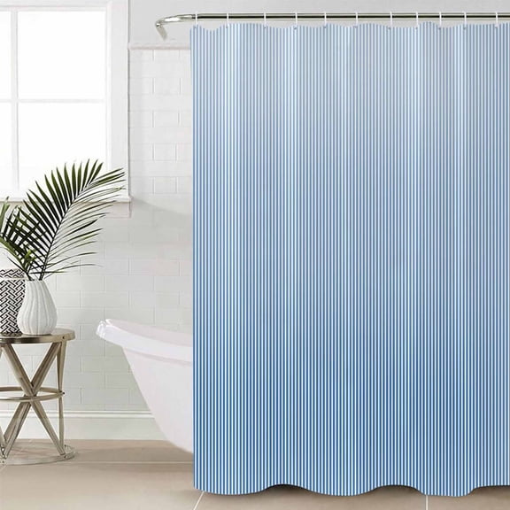 Shower Curtain for Bathroom Blue Gradient StripesWaterproof Bath Curtains Shower Curtains with Hooks,Modern Minimalist StyleBathroom Curtain Privacy Drapes for Bathtubs Toilet 36x72in