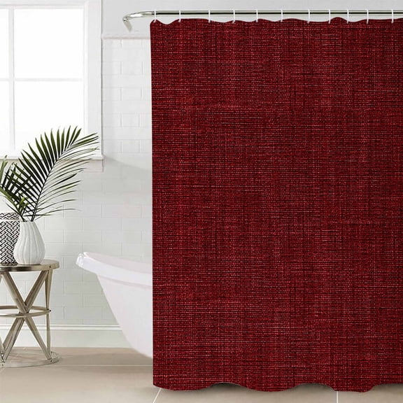 Shower Curtain for Bathroom Classic Solid Dark RedWaterproof Bath Curtains Shower Curtains with Hooks,Vintage MonochromeBathroom Curtain Privacy Drapes for Bathtubs Toilet 36x72in