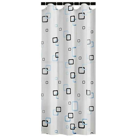 Shower Curtain Bathroom Curtain Mildew-proof Wet and Dry Separation Partition Curtain Quick Dry Shower Liner with Hooks(E)