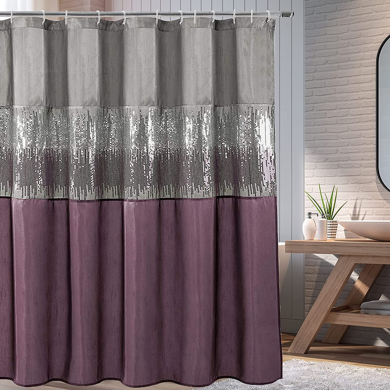 Shower Curtain, Bathroom Decor Sets with 12 Hooks Home Decoration
