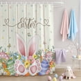 thumbnail image 1 of Shower Curtain for Bathroom Easter Egg Cute Rabbit Tail Waterproof Bath Curtains Shower Curtains with Hooks,Beige Plank Pastoral Floral Bathroom Curtain Privacy Drapes for Bathtubs Toilet 72x72in, 1 of 9