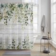 thumbnail image 1 of Shower Curtain for Bathroom Farmhouse Eucalyptus Retro Plank Waterproof Bath Curtains Shower Curtains with Hooks,Gradient Sage Green Leaf Bathroom Curtain Privacy Drapes for Bathtubs Toilet 36x72in, 1 of 9
