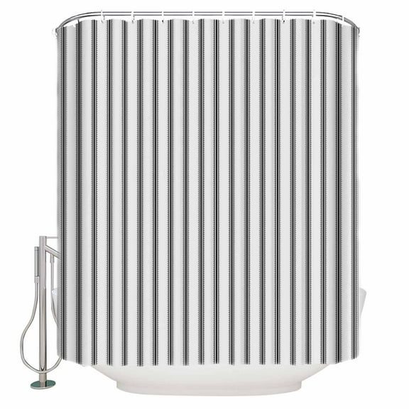 Shower Curtain for Bathroom Grey White Stripes Modern MinimalismWaterproof Bath Curtains Shower Curtains with Hooks,Geometric Striped ArtBathroom Curtain Privacy Drapes for Bathtubs Toilet 72x72in