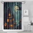 thumbnail image 1 of Shower Curtain for Bathroom Halloween Evil Pumpkin Bat Scary Night Full Moon House Bathroom Curtain Durable Modern Bath Curtain Hooks Included,72x72Inch, 1 of 5