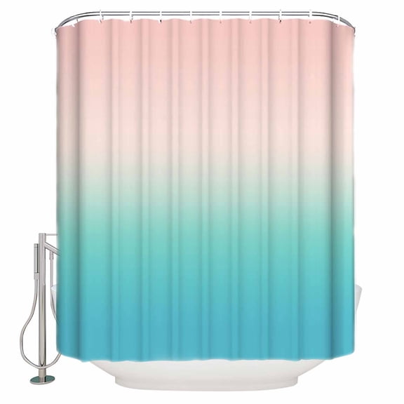 Shower Curtain for Bathroom Light Blue to Pink GradientWaterproof Bath Curtains Shower Curtains with Hooks,Watercolor Cyan Minimalist StyleBathroom Curtain Privacy Drapes for Bathtubs Toilet 72x72in