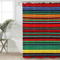Shower Curtain for Bathroom Mexican Colorful StripesWaterproof Bath Curtains Shower Curtains with Hooks,Rainbow Lines Ethnic StyleBathroom Curtain Privacy Drapes for Bathtubs Toilet 36x72in