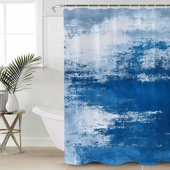 Shower Curtain for Bathroom Modern Omber Blue Art Oil PantingWaterproof Bath Curtains Shower Curtains with Hooks,Summer Cerulean SkyBathroom Curtain Privacy Drapes for Bathtubs Toilet 36x72in