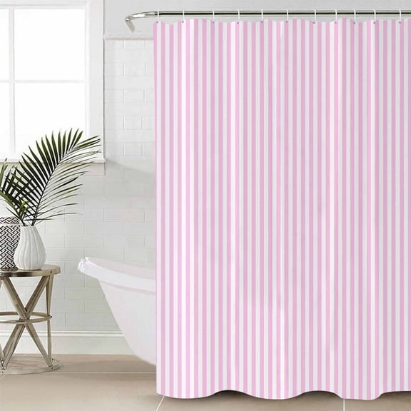 Shower Curtain for Bathroom Pink Stripes Minimalist ArtWaterproof Bath Curtains Shower Curtains with Hooks,Romantic StyleBathroom Curtain Privacy Drapes for Bathtubs Toilet 36x72in