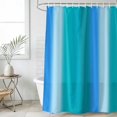 thumbnail image 1 of Shower Curtain Bathroom Set Gradient Blue Green Stripe Waterproof Fabric Shower Curtains with Grommets&Hooks, Abstract Minimalist Art Privacy Bath Curtain for Bathtub 60x72in, 1 of 9