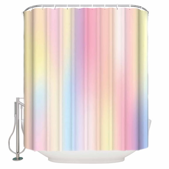 Shower Curtain Bathroom Set Gradient Rainbow Colored Waterproof Fabric Shower Curtains with Grommets&Hooks Pink Blue Yellow Privacy Bath Curtain for Bathtub 72x84in