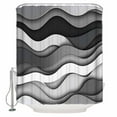 thumbnail image 1 of Shower Curtain Bathroom Set Gray Gradient Abstract Geometric Waterproof Fabric Shower Curtains with Grommets&Hooks Water Ripples Privacy Bath Curtain for Bathtub 72x84in, 1 of 7