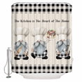 thumbnail image 1 of Shower Curtain Bathroom Set Kitchen Chef Dwarf Cake Waterproof Fabric Shower Curtains with Grommets&Hooks Black White Plaid Retro Linen Privacy Bath Curtain for Bathtub 36x72in, 1 of 7