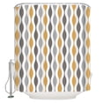 thumbnail image 1 of Shower Curtain Bathroom Set Mid Century Yellow Stripe Abstract Geometric Waterproof Fabric Shower Curtains with Grommets&Hooks Grey Ripple Simple Style Privacy Bath Curtain for Bathtub 48x72in, 1 of 7
