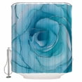 thumbnail image 1 of Shower Curtain Bathroom Set Modern Blue Ombre Rose Texture Waterproof Fabric Shower Curtains with Grommets&Hooks Silver Lines Seamless Privacy Bath Curtain for Bathtub 72x72in, 1 of 7