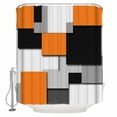 thumbnail image 1 of Shower Curtain Bathroom Set Orange Color Block Abstract Geometric Waterproof Fabric Shower Curtains with Grommets&Hooks Gray Gradient Privacy Bath Curtain for Bathtub 48x72in, 1 of 7