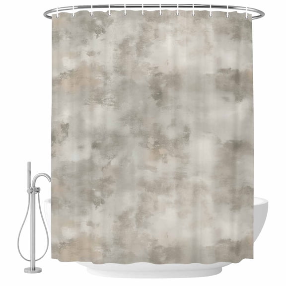 Shower Curtain Bathroom Set Retro Marble Slate Pattern Waterproof Fabric Shower Curtains with Grommets&Hooks, Gradient Art Privacy Bath Curtain for Bathtub 72x72in