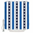 thumbnail image 1 of Shower Curtain Bathroom Set Sea Turtle Navy Blue Stripes Waterproof Fabric Shower Curtains with Grommets&Hooks Coastal Nautical Theme Privacy Bath Curtain for Bathtub 72x72in, 1 of 7