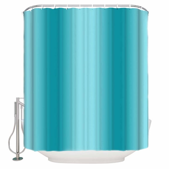 Shower Curtain Bathroom Set Turquoise Gradient Modern Pattern Waterproof Fabric Shower Curtains with Grommets&Hooks Teal Abstract Art Privacy Bath Curtain for Bathtub 36x72in