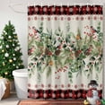 thumbnail image 1 of Shower Curtain Bathroom Set Winter Christmas Birds Eucalyptus Waterproof Fabric Shower Curtains with Grommets&Hooks Winter Plant Snow Plaid Privacy Bath Curtain for Bathtub 60x72in, 1 of 9