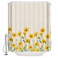 thumbnail image 1 of Shower Curtain Bathroom Set Yellow Daisy Watercolor Flower Waterproof Fabric Shower Curtains with Grommets&Hooks Country Leaves Retro Linen Privacy Bath Curtain for Bathtub 36x72in, 1 of 7