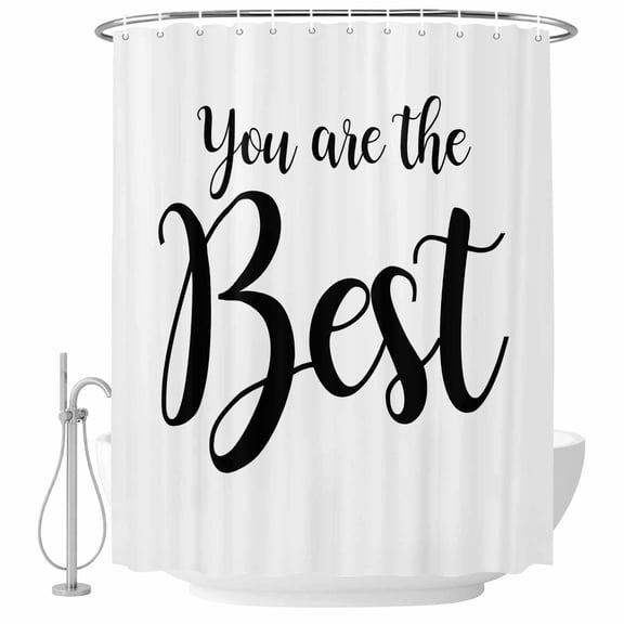 Shower Curtain Bathroom Set You Are The Best Quote Waterproof Fabric Shower Curtains with Grommets&Hooks, Signs Art Positive Quotes Privacy Bath Curtain for Bathtub 72x72in