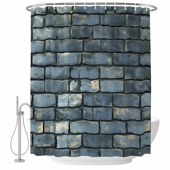Shower Curtain for Bathroom Shabby Rustic Old Brick Wall Waterproof Bath Curtains Shower Curtains with Hooks,Vintage Brick Bathroom Curtain Privacy Drapes for Bathtubs Toilet 36x72in
