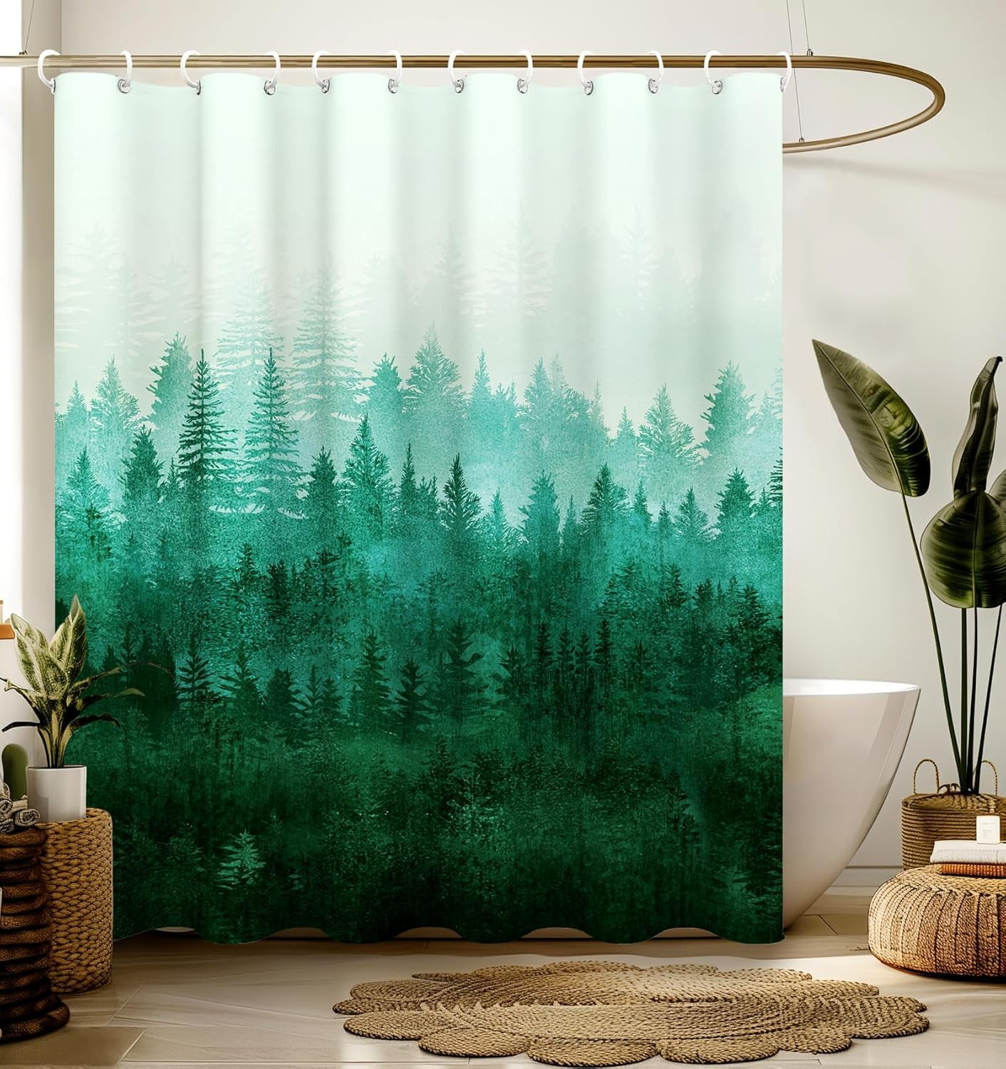 Shower Curtain Boho Chic Fairy Girl Cute Shower Curtain For Stalls Bathtubs Country  Style Flower Bathroom Shower Curtain Set Dreamy Jungle Bath Curtain Room  Decor Purple White Waterproof Bathroom Curtains 72x72 Inch, image size:1412x1500